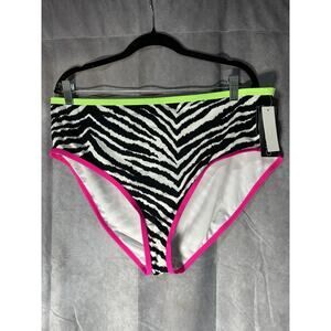 California Waves ZIGGY ZEBRA BLACK/WHITE Printed Bikini Swim Bottom, US (22/24)
